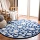 Safavieh Micro-Loop 5" Round Navy and Grey Area Rug, , large