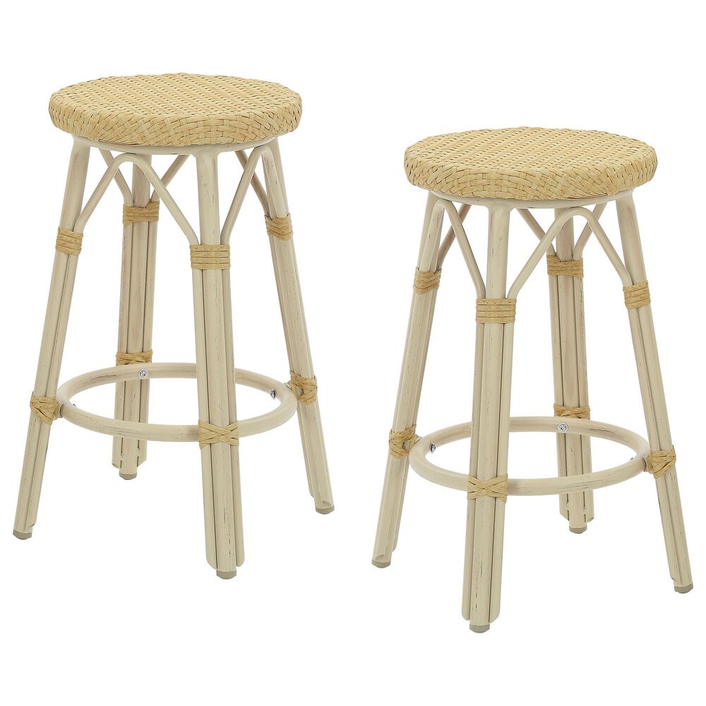 Furniture of America Eldridge 26" Patio Bar Stool in Natural (Set of 2), , large