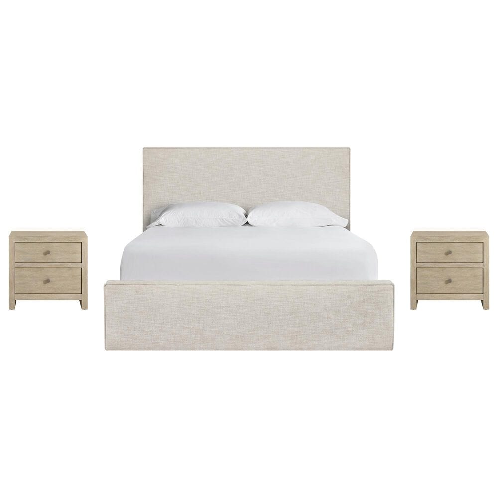 Universal Furniture Oasis King Upholstered Bed with Two Nightstands in Dockside, , large