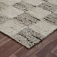 L&R Resources Kingston Geometric 9" x 12" White and Black Area Rug, , large