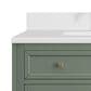 James Martin Vanities Chicago 36" Single Bathroom Vanity in Smokey Celadon with Single Hole 3 cm White Zeus Quartz Top and Rectangular Sink, , large