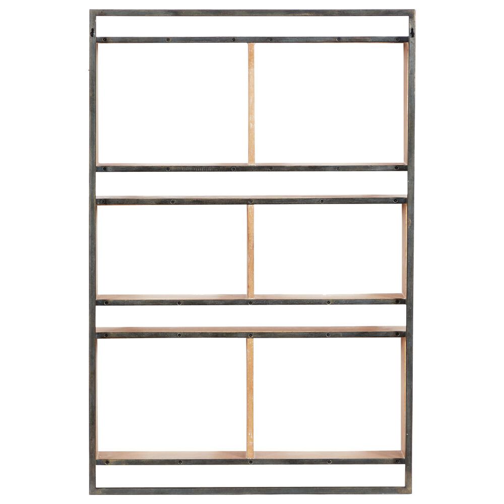 Maple and Jade 24&quot; x 35&quot; Wall Shelf in Natural Brown and Black, , large