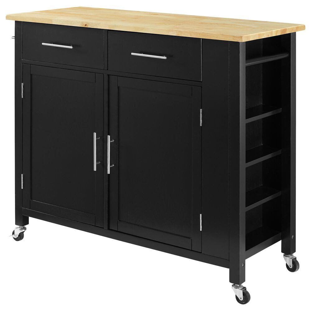 Crosley Furniture Savannah Kitchen Island/Cart in Black Nebraska