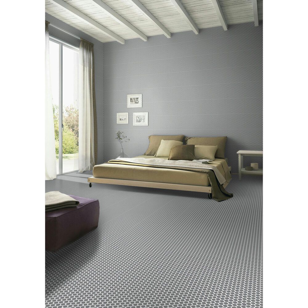 Dal-Tile Color Wheel Matte Suede Gray 13&quot; x 11&quot; Ceramic Mosaic Sheet, , large