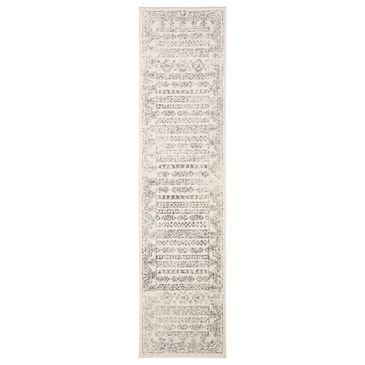 Safavieh Tulum TUL271A 2" x 11" Ivory and Grey Runner, , large