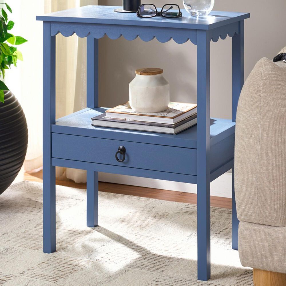 Safavieh Haven Low Drawer End Table in Blue, , large