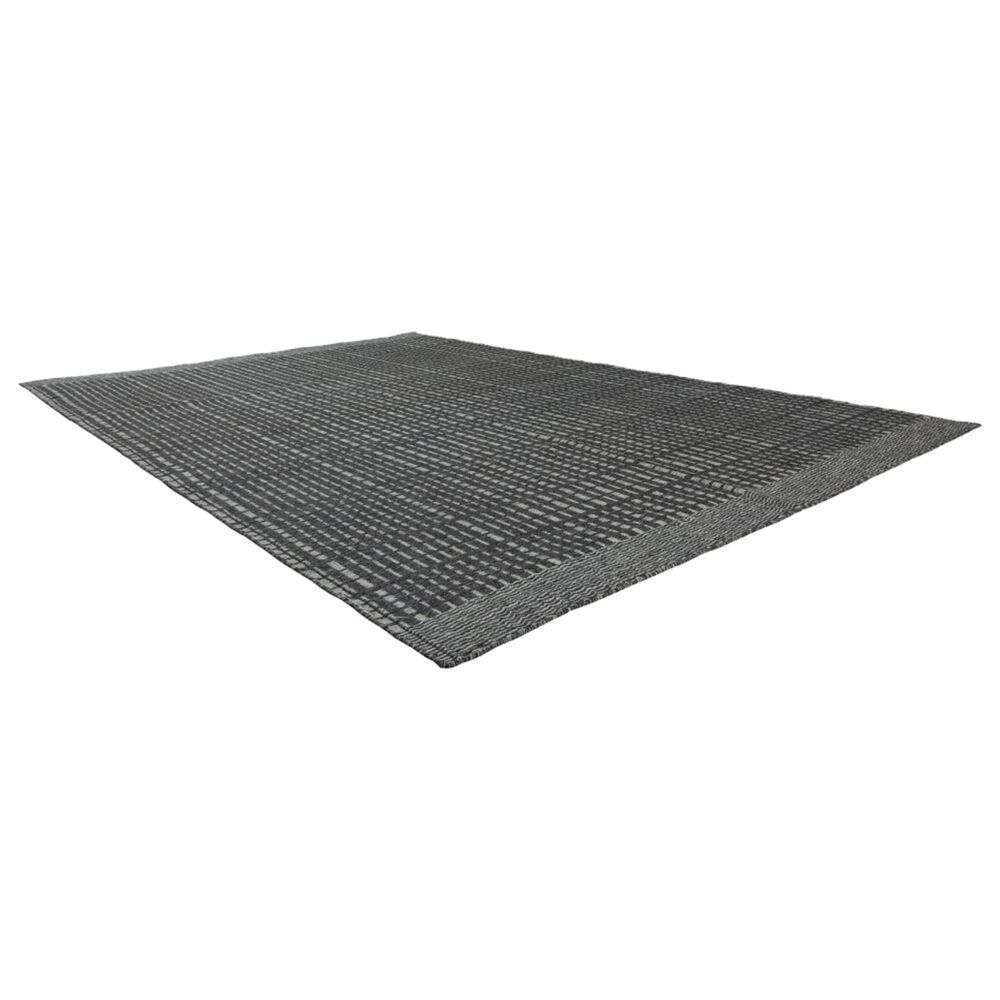 Harounian Rugs Kilim Casablanca 6&#39; x 9&#39; Silver and Charcoal Area Rug, , large