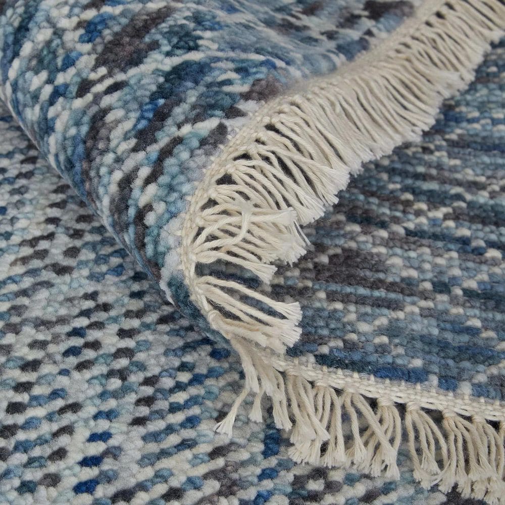 Feizy Branson 2&#39;6&quot; x 10&#39; Blue and Ivory Runner, , large
