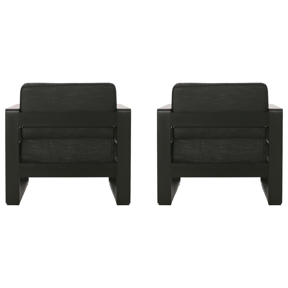 Noble House Maya Bay Patio Club Chair in Black (Set of 2) NFM