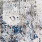 Surya Aisha 7"10" Round Charcoal, Light Gray, Blue and Off-White Area Rug, , large