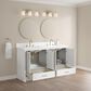 37B Lucerne 60" Double Bathroom Vanity in Bright White with Marble Top and Backsplash, , large