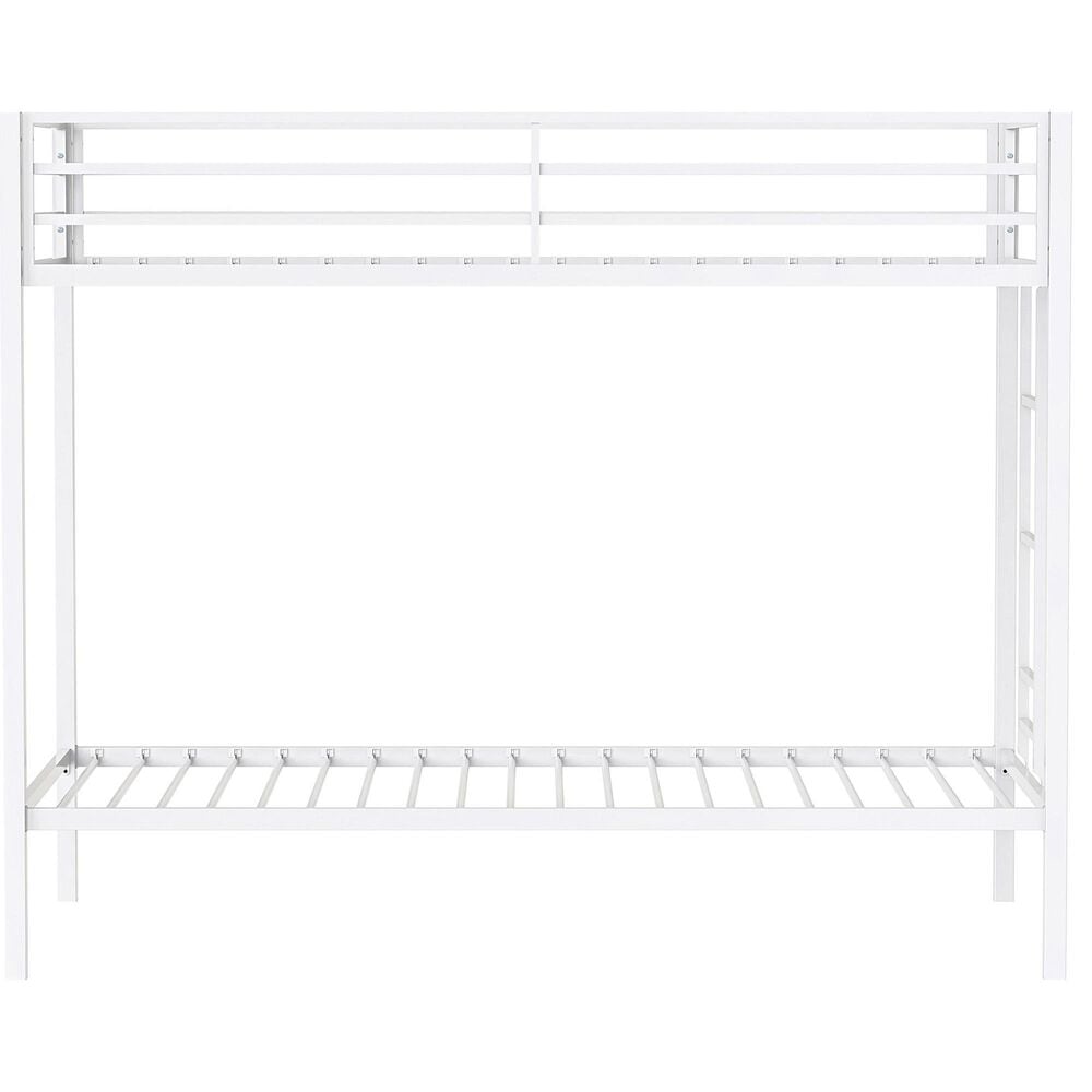 Pacific Landing Alevera Twin Over Twin Bunk Bed with Ladder in Matte White, , large