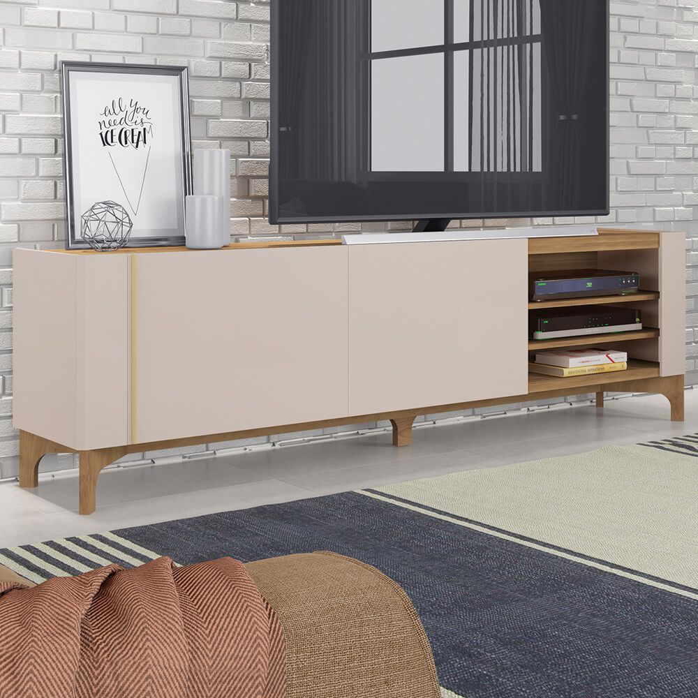Manhattan Gowanus 79.92" TV Stand in Off White, , large