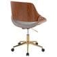 Lumisource Fabrizzi Office Chair with Grey Cushion in Walnut and Gold, , large