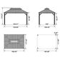 HOMLUX 14-ft x 10-ft Permanent Hardtop Gazebo Gray Gazebo with Hardtop Roof (Screen Included), , large