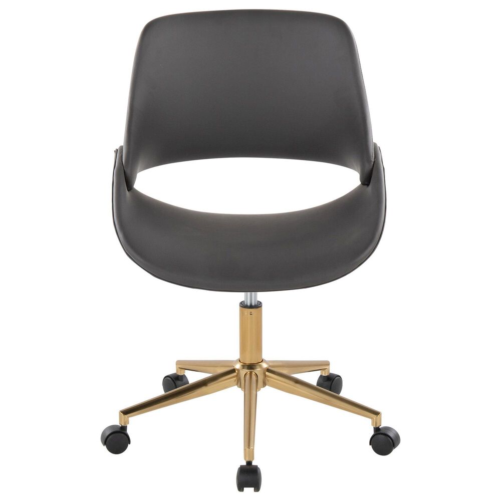 Lumisource Fabrico Office Chair with Grey Cushion in Gold, , large