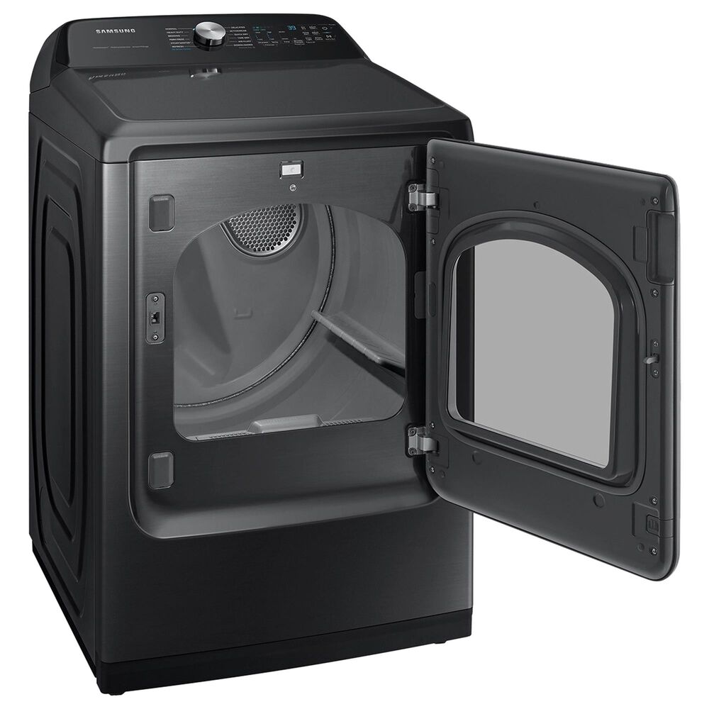 Samsung 5.2 Cu. Ft. Smart Top Load Impeller Washer and 7.4 Cu. Ft. Electric Dryer in Brushed Black, , large