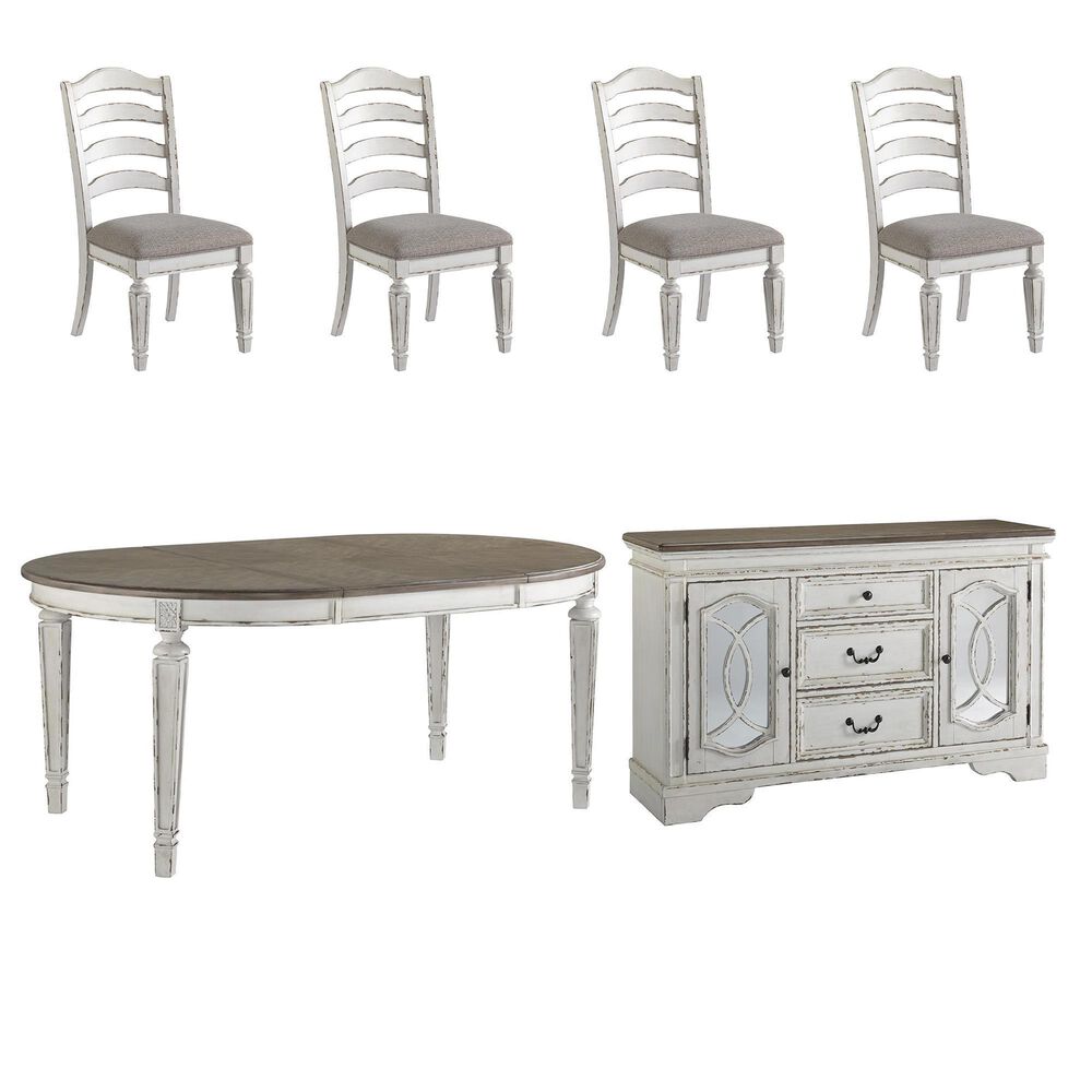 Ashley Realyn 6-Piece Dining Set in Chipped White, , large