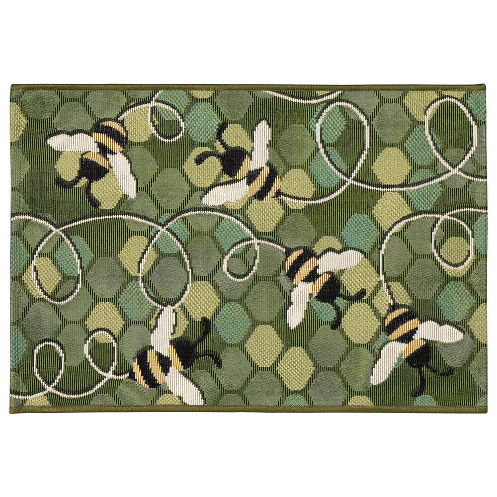 Trans-Ocean Import Liora Manne Esencia Bee Green 2" x 2"10" Indoor/Outdoor Area Rug, , large