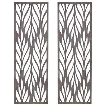 Hampton Park 36" x 12" Florian Carved Wall Decor in Reclaimed Grey (Set of 2), , large