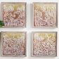 Maple and Jade 20" x 20" Eclectic Floral Wall Decor in White, Gold, Orange and Red (Set of 4), , large