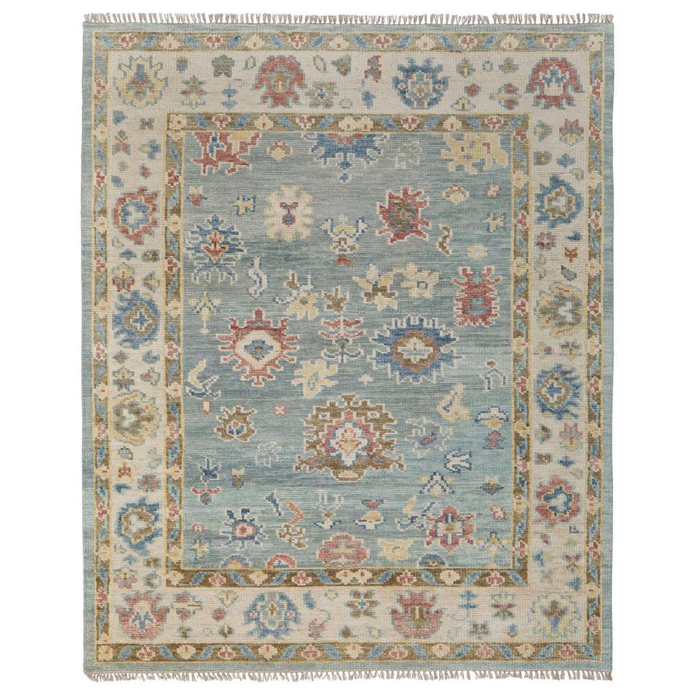 Feizy Fillmore 8" Round Blue and Ivory Area Rug, , large