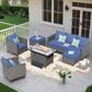 HOMLUX 6-Piece Outdoor Furniture Set in Denim Blue, , large