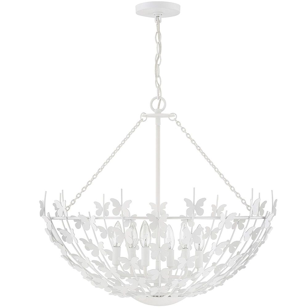 Savoy House Birch 6 Light Pendant in Bisque White, , large