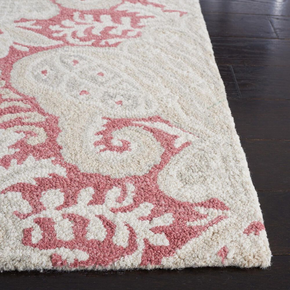 Safavieh Micro-Loop 4&#39; x 6&#39; Pink and Beige Area Rug, , large