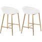 LumiSource Matisse Counter Stool with White Cushion in Gold (Set of 2), , large