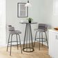 LumiSource Canary Contemporary Bar Table in Black Metal and Black Wood, , large