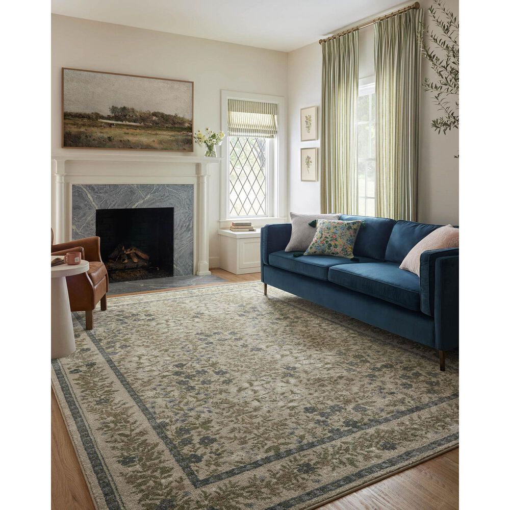 Rifle Paper Co. x Loloi Laurel Wildwood Garden 3&#39;11&quot; x 5&#39;7&quot; Cream Area Rug, , large