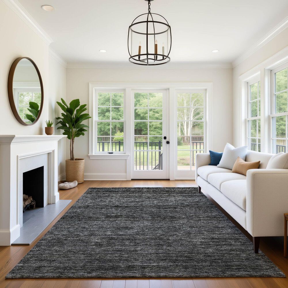 Dalyn Rug Company Soft Essentials Solid Charcoal 8' x 10' Indoor/Outdoor Area Rug, , large