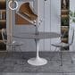 Leisuremod LeisureMod Verve Collection 48 Round Dining Table, White Base with Sintered Stone Grey Top, , large