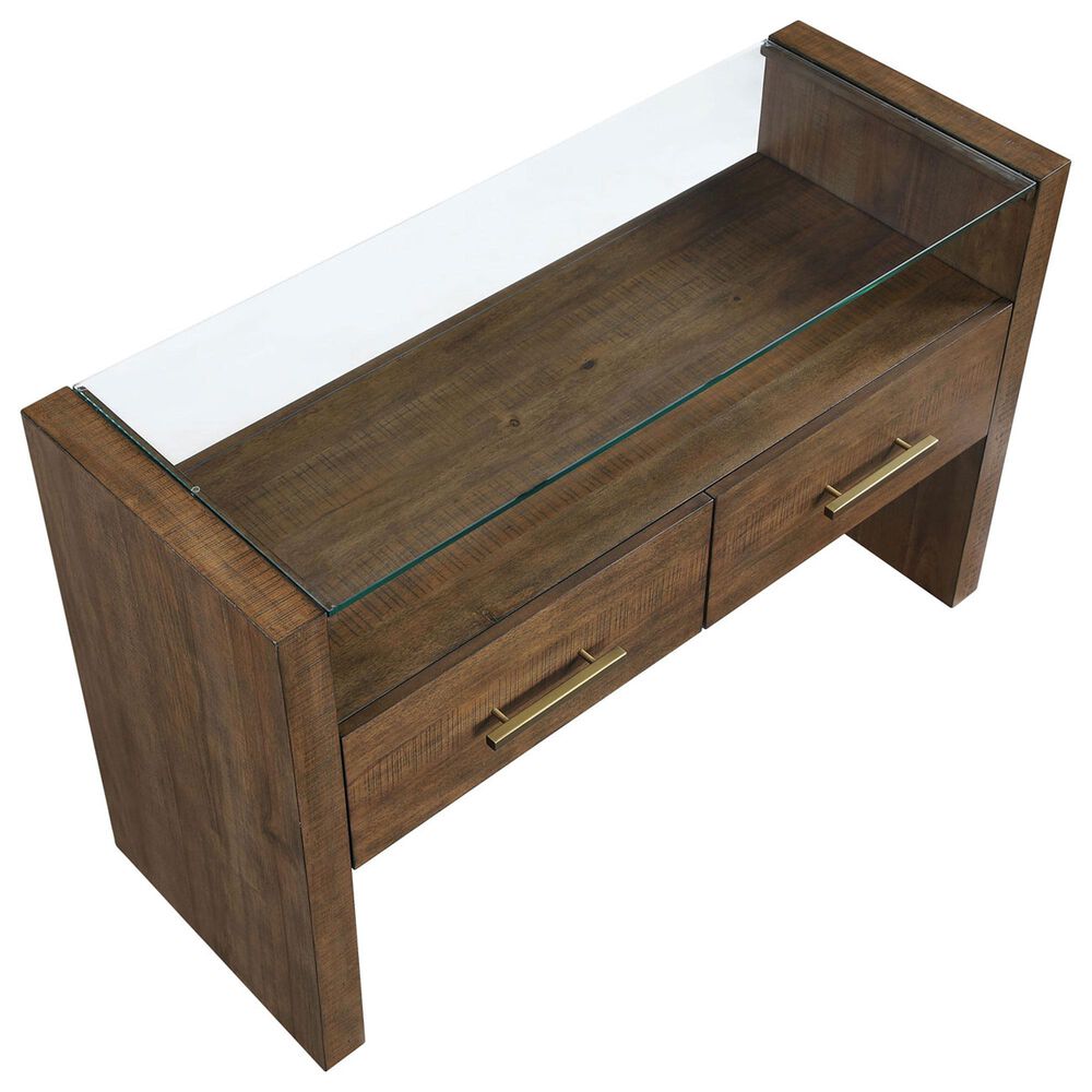 Crystal City Garland Glass Top Sofa Table in Toffee, , large