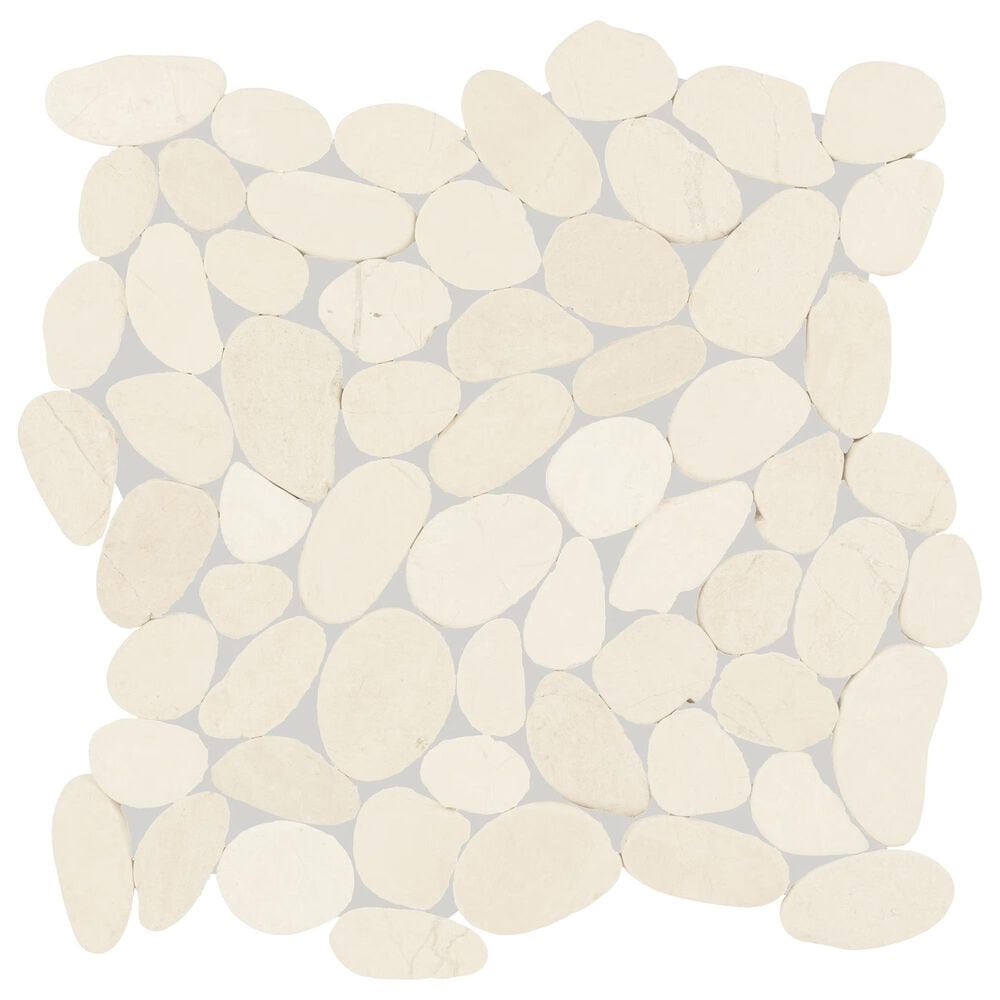 Dal-Tile Pebble Oasis Icicle 12" x 12" Flat Natural Stone Mosaic Sheet, , large