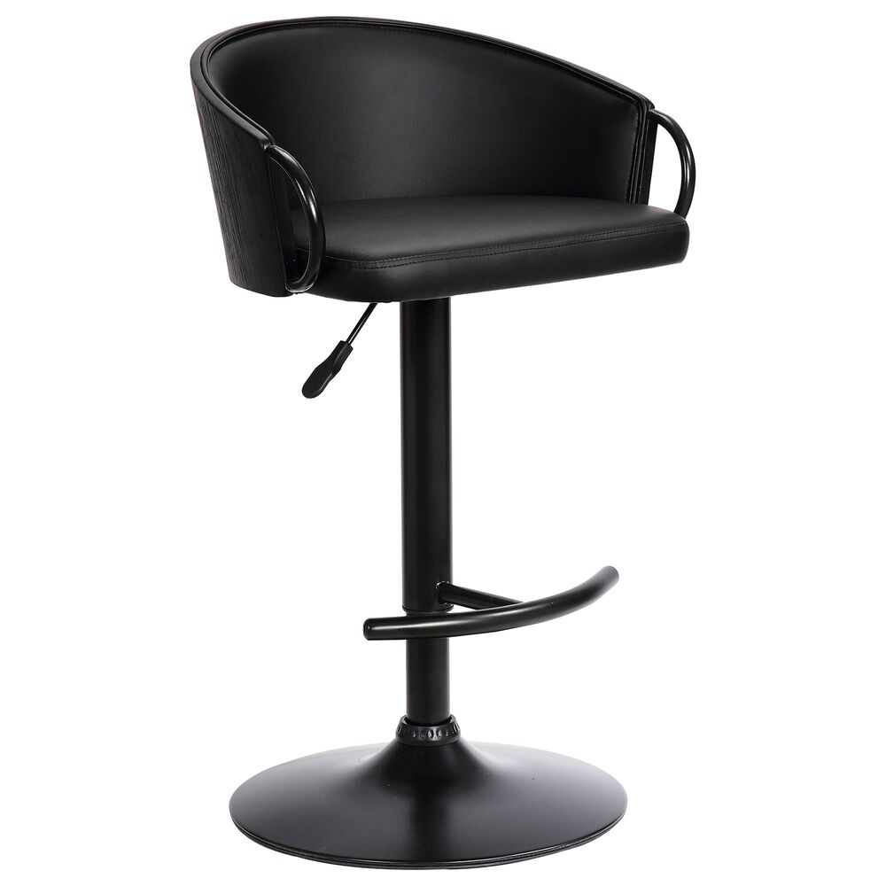 Blue River Montego Adjustable Swivel Barstool in Black, , large