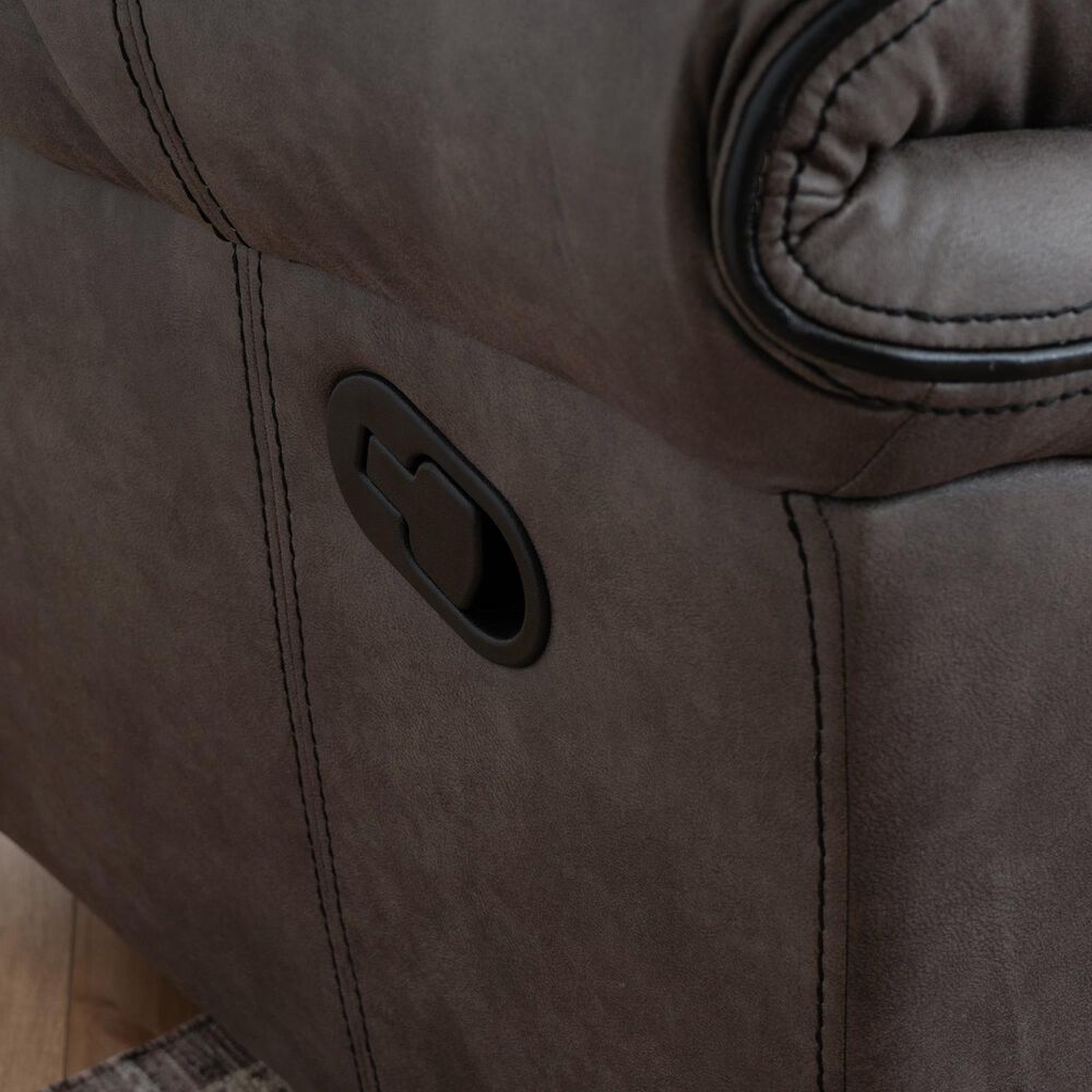 Linon Home Decor Galloway Manual Loveseat in Stone Gray, , large