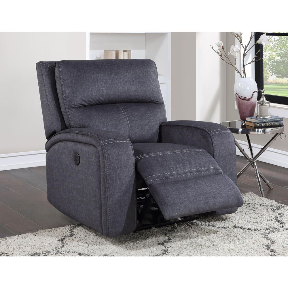 Steve Silver Lovell Power Recliner in Charcoal, , large