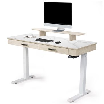 Eureka Literary Adjustable Standing Desk in White, , large