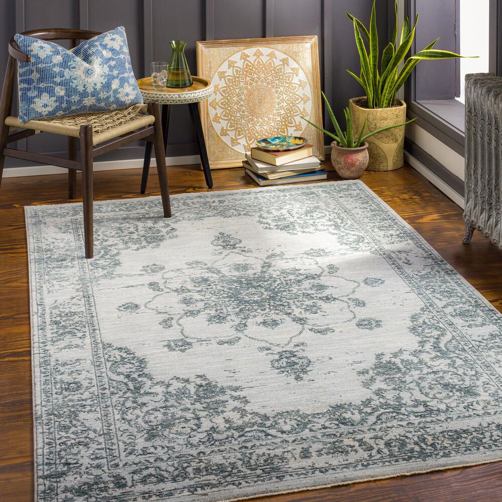 Surya Laila 7&#39;10&quot; x 10&#39;2&quot; Dark Blue, Light Gray and Cream Area Rug, , large