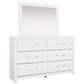 Ashley Maeling 5 Piece King Upholstered Panel Bedroom Set in Matte White, , large