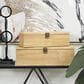 Maple and Jade 2-Piece Carved Linear Decorative Box Set in Light Brown, , large