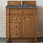 James Martin Vanities Bristol 30" Single Bathroom Vanity in Saddle Brown with 3 cm Parisien Bleu Quartz Top and Rectangular Sink, , large