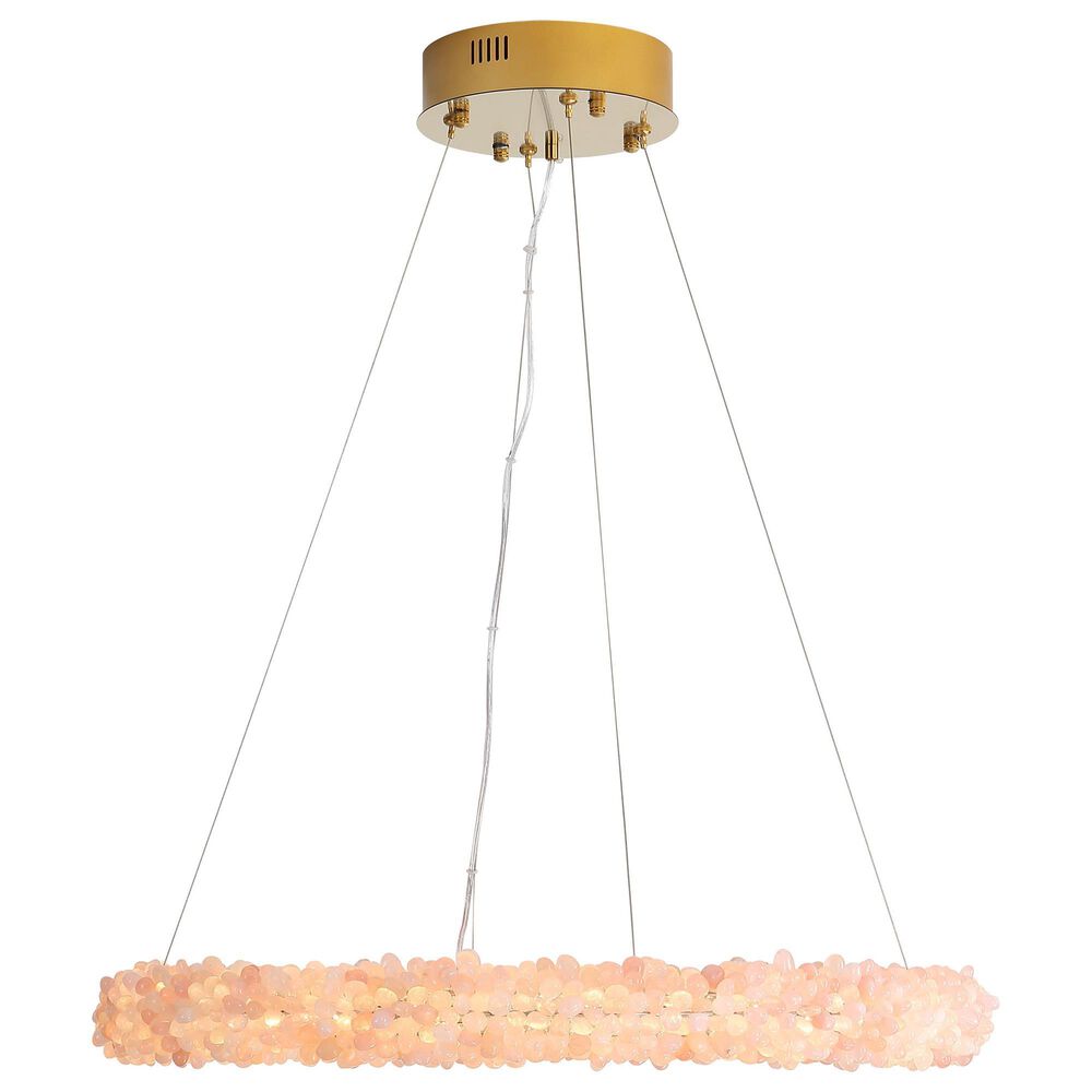 Golden Lighting Corallo 22" 1-Light LED Chandelier with Coral Shade in Gold, , large