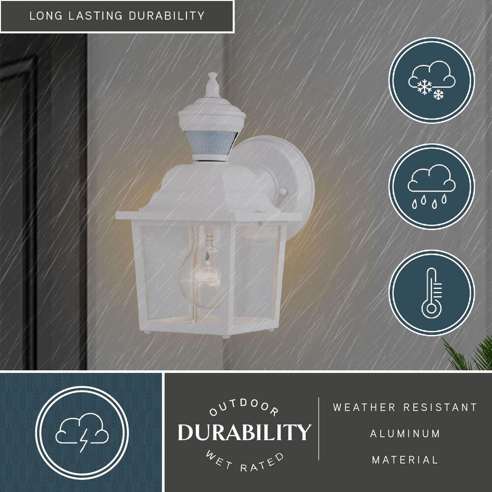 Vaxcel Bedford 5.25" 1-Light Outdoor Motion Sensor Wall Sconce in Textured White, , large