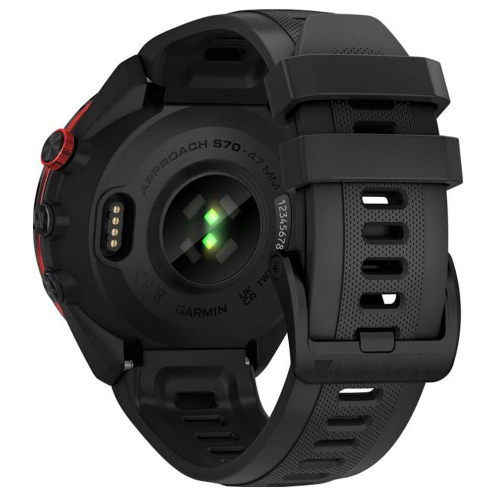 Garmin Approach S70 42mm Premium GPS Golf Watch Ceramic Bezel Black Case with Black Silicone Band, , large