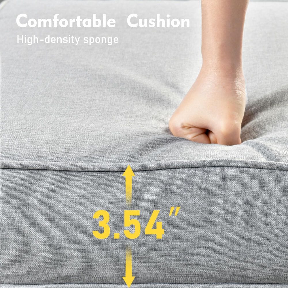 HOMLUX 6-Piece Patio Conversation Set with Coffee Table in Light Grey, , large