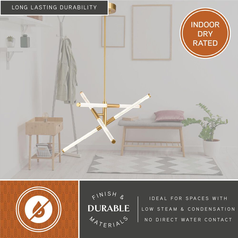 Vaxcel Avalon 3-Light Pendant in Muted Brass, , large