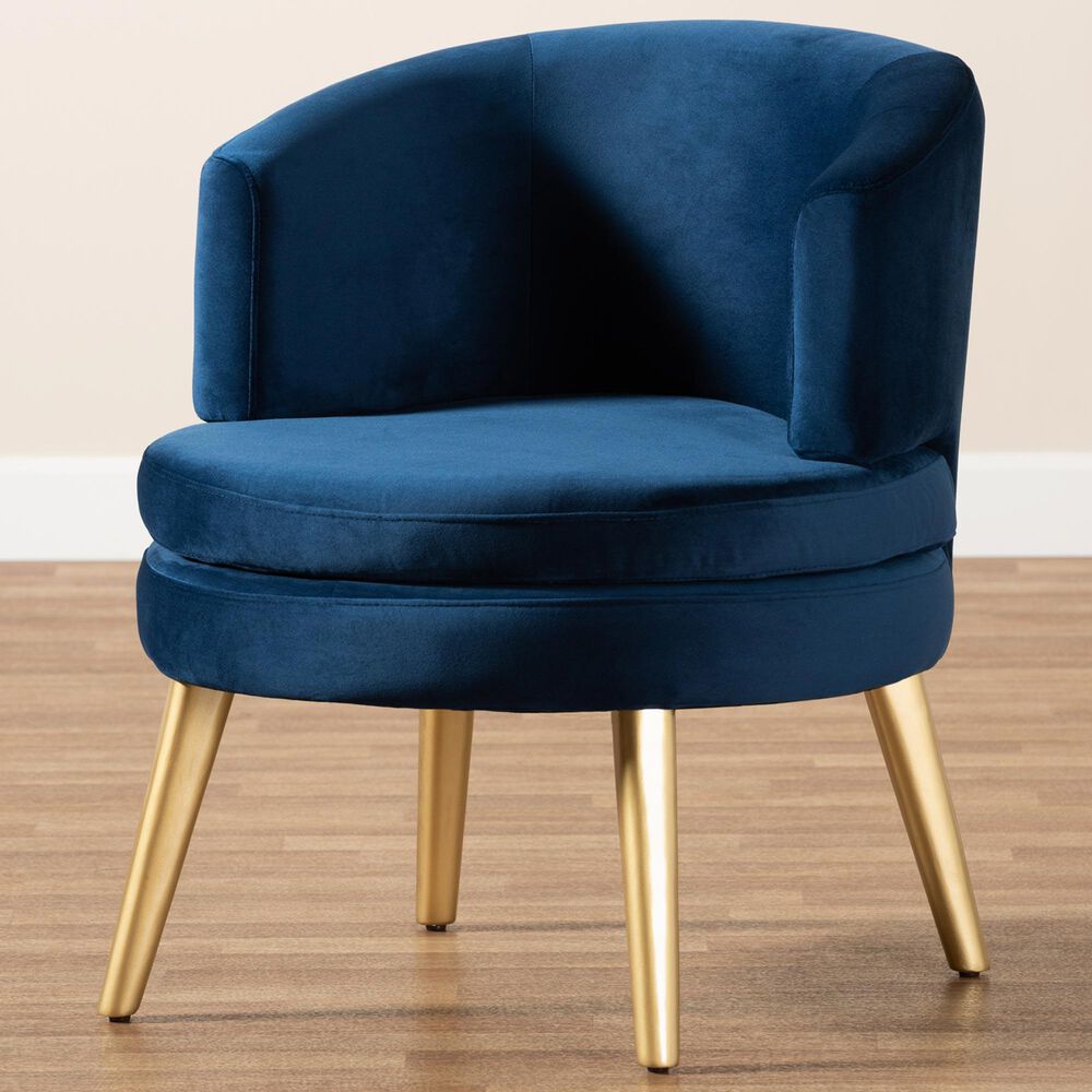 Baxton Studio Baptiste Accent Chair in Navy Blue, , large
